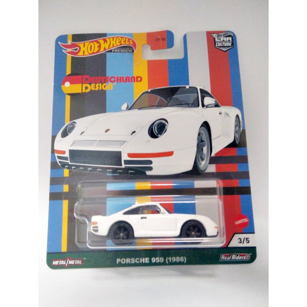 Diecast Hot Wheels PORSCHE 959 (1986) HW Deutschland Design Hotwheels Car Culture Putih 1986 Mobil