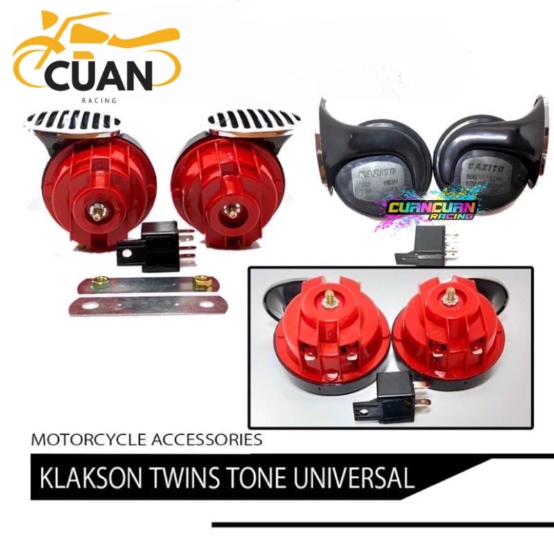 Klakson Keong Motor OKD KAZITO isi 2 PCS + Riley Universal Cocok Motor Dan Mobil Waterproof CUAN RACING