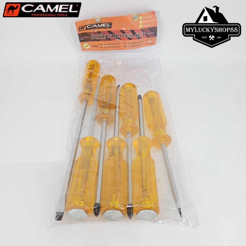 Camel Obeng Ketok Set 7 pcs Screwdriver Go Thru Tembus 7pcs Getok