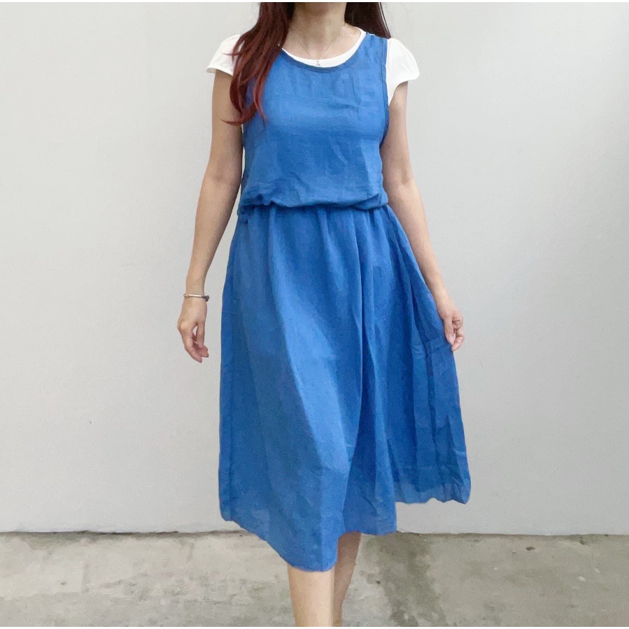 DS1151 - DRESS BASIC VOAL FLARE MODERN LUCU