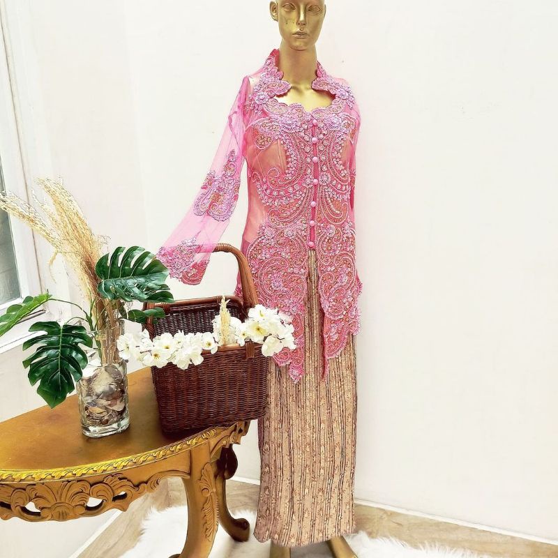 KEBAYA LD 102 WISUDA PENGANTIN NGANTEN FULL PAYET PESTA KEBAYA  BIG SIZE JUMBO BESAR IBI IBU FORMAL 