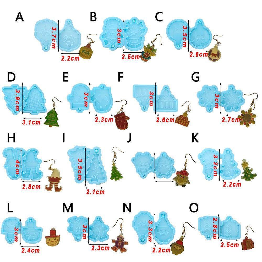 Solighter Anting Resin Cetakan Menjuntai Handmade UV Epoxy Elk Gingerbread Man Alat Membuat Perhiasan Resin Silicone Mold