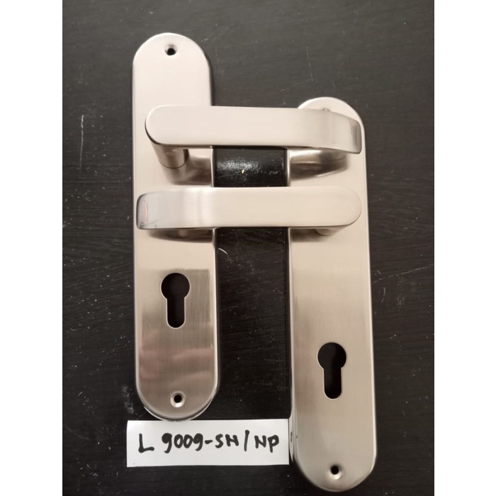 Handle Gagang Kunci Pintu Besar Aluminium Set Soligen SLG Putih/Kuning