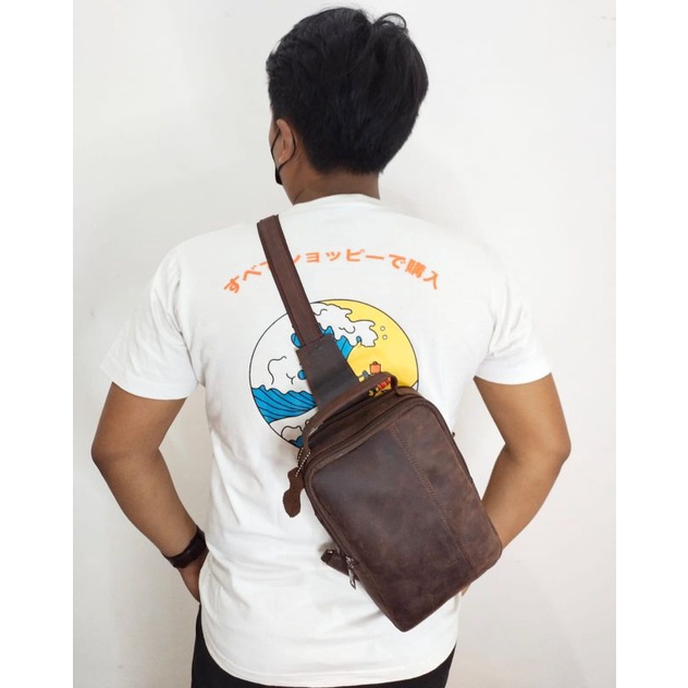 Tas Dada Slingbag selempang kulit sapi crazy horse