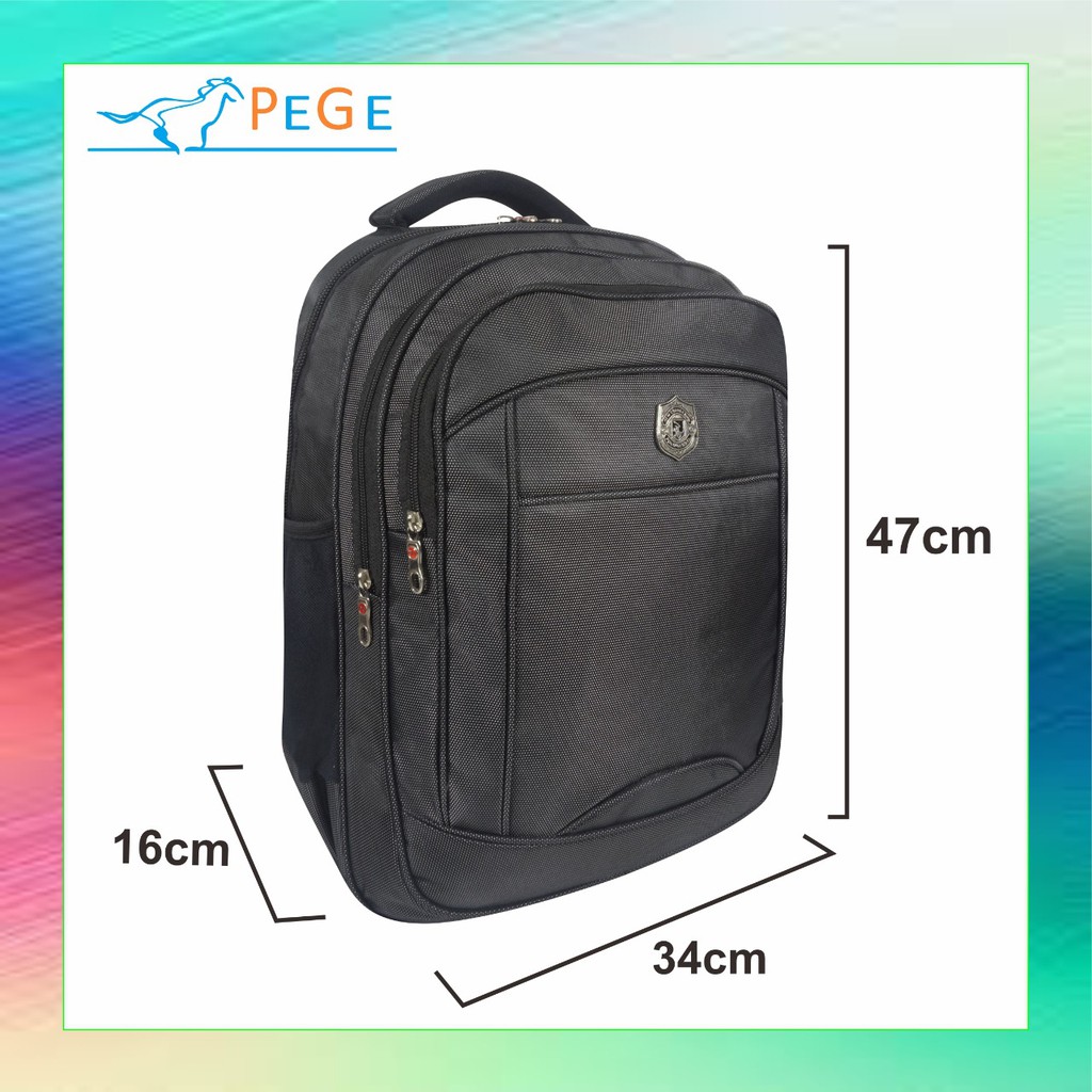 PG 9816 - Ransel Polo Tas Backpack Pria Wanita Ada Slot Laptop Bahan Waterproof Tebal Free Raincover