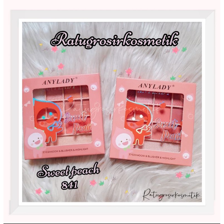 PROMO!!!EYESHADOW BLUSHER &amp; HIGHLIGHTER SWEET PEACH ANYLADY NO.841