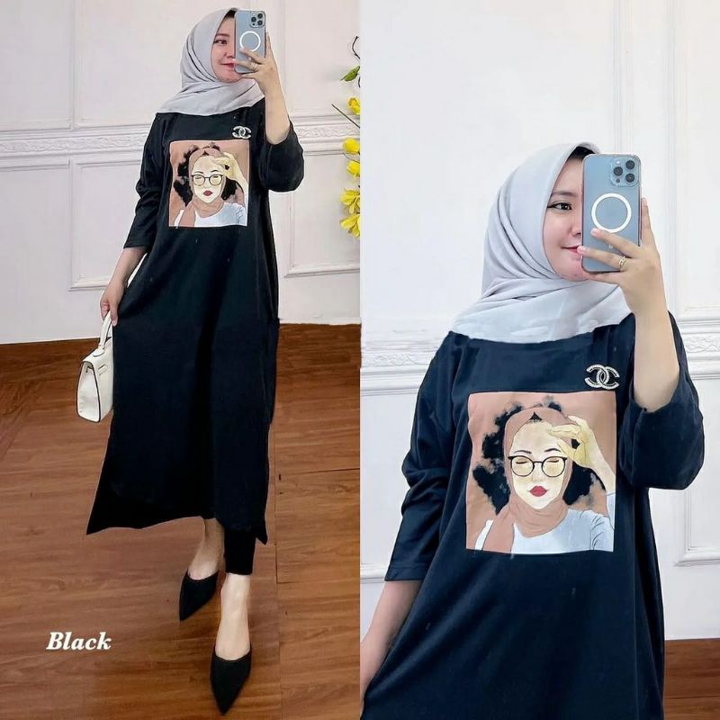 Eliza midi dress terbaru / dress wanita / midi tunik terbaru /pakaian tunik wanita