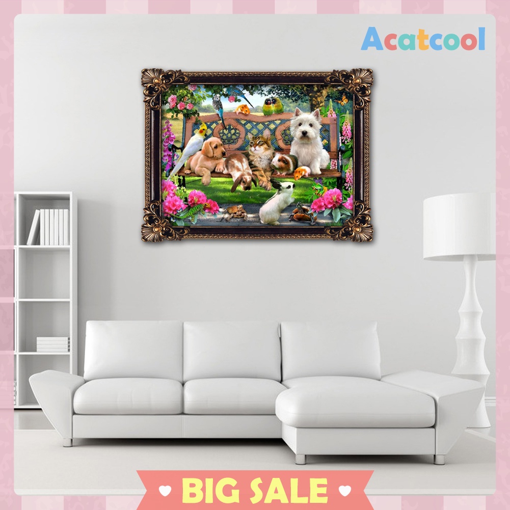 5D DIY Diamond Painting Animal Park Cross Stitch Embroidery Rhinestones