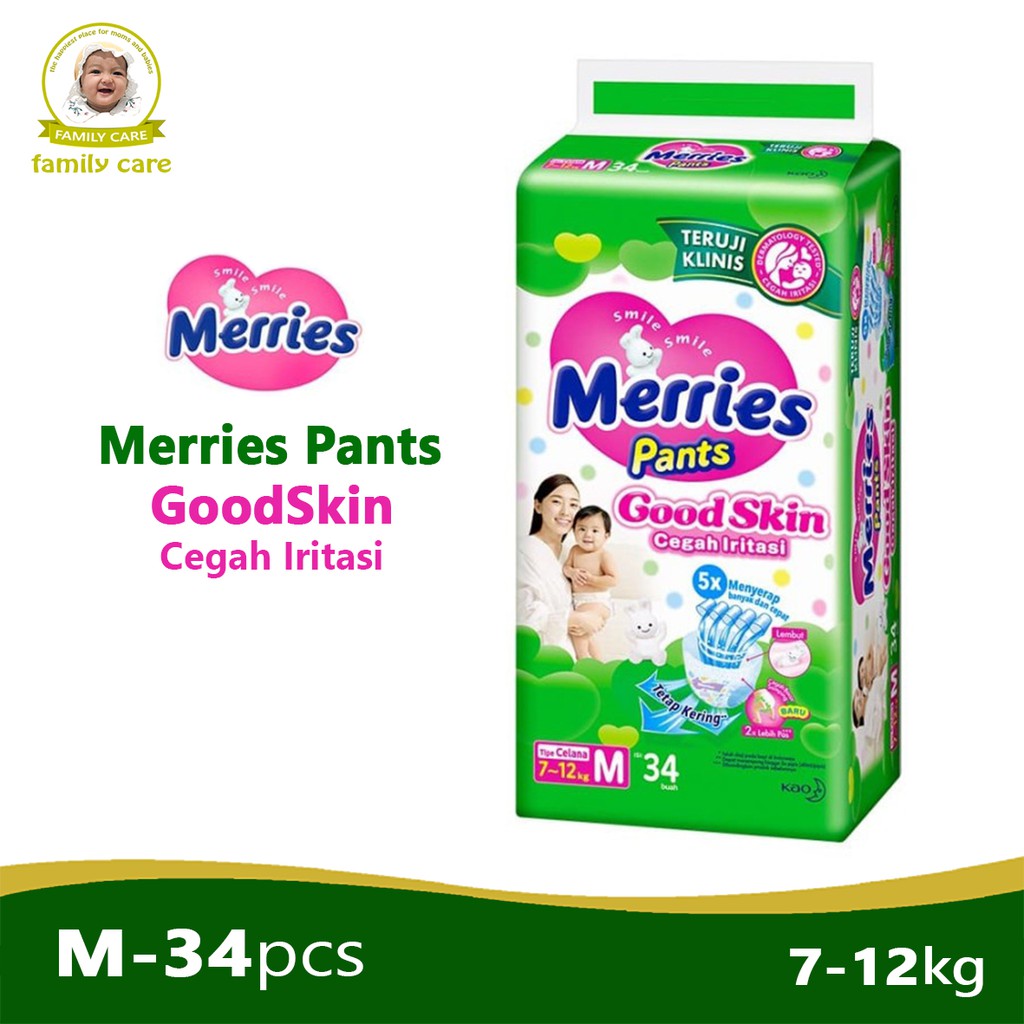 MERRIES Good Skin Pants M34 | Popok Merries M 34