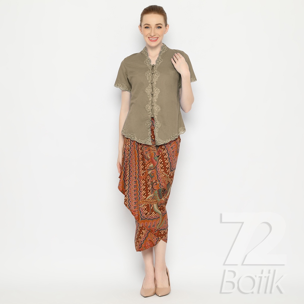 ROK BATIK SPAN Skirt Lilit Kebaya Instan Modern Wanita Motif Parang Seling Kusumo Warna Orange Coklat 721038 CAP 72 - Rok Batik Lilit Bawahan Skirt Kamen Kebaya Songket Batik Panjang Plisket Span Instan Jadi Bali Lembaran Premium Modern Untuk Wanita Konda