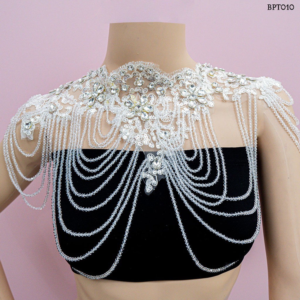 [TRUSTED SELLER] ASESORIS PENGANTIN MUTIARA BOLERO PESTA CRYSTAL PUTIH BPT010