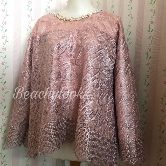 Preloved blouse kondangan warna rose gold