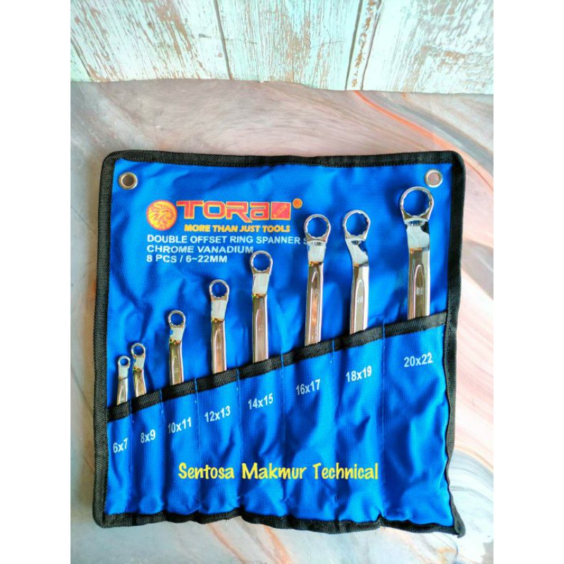 TORA 8 PCS Kunci Ring Double Offset Spanner Set 6 - 22 MM