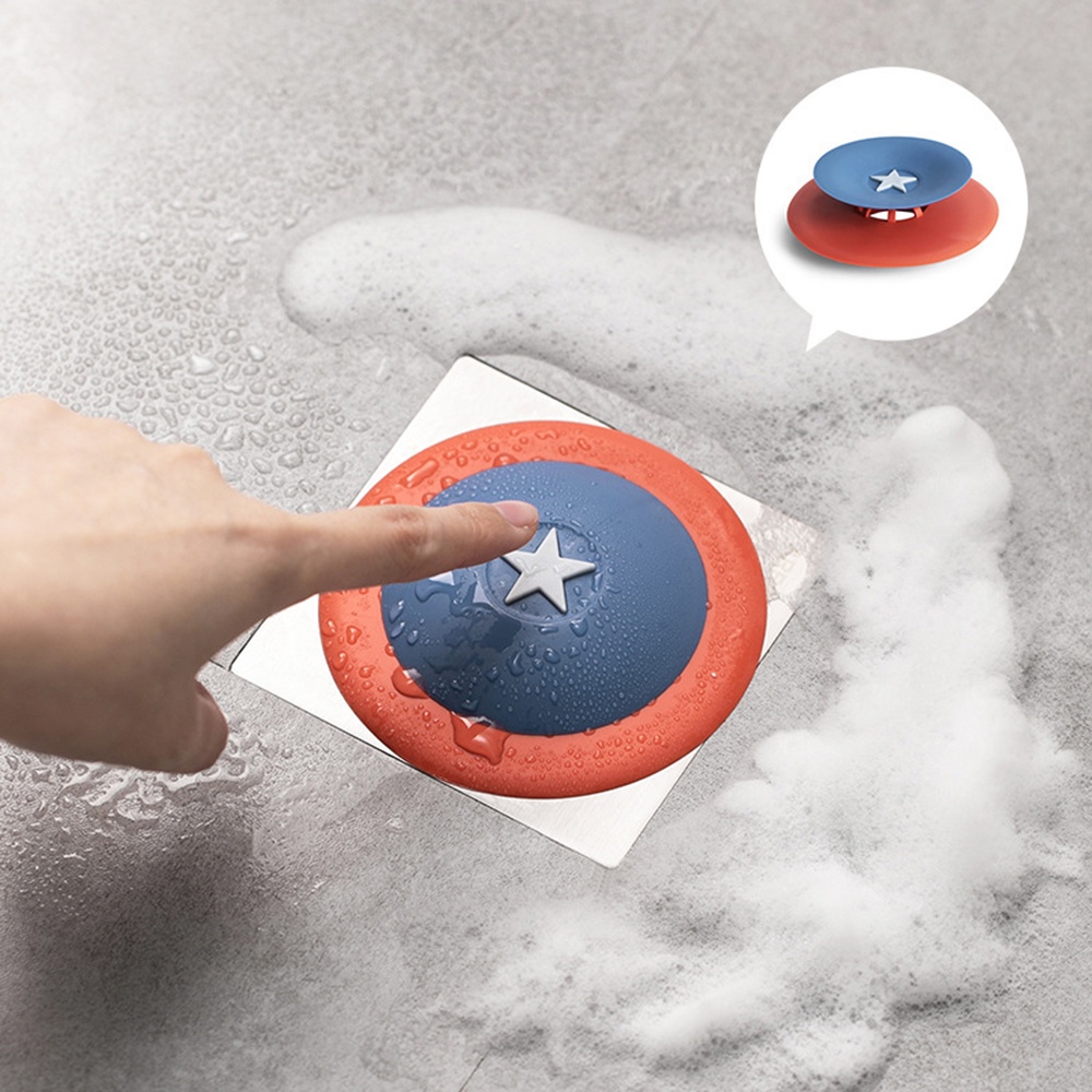 【COD Tangding】Bathroom Sewer Shield Deodorant Cover Anti-Blocking Floor Drain Cover Kitchen Sink Sink Washing Basin Filter Screen Water Plug