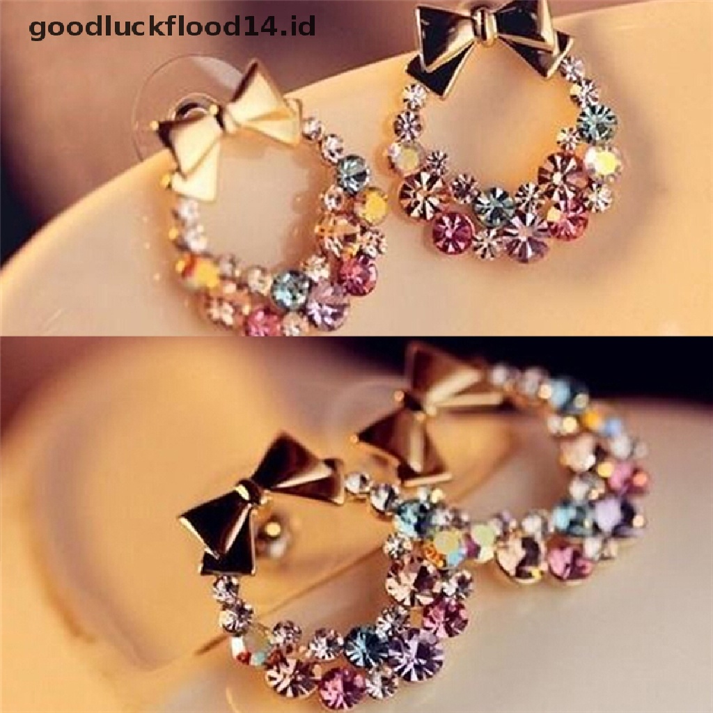 [OOID] 1pair Fashion Women Lady Elegant Crystal Rhinestone Ear Stud Earrings Jewelry ID