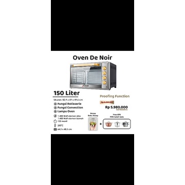 oven de Noir Signora 150 liter free hadiah