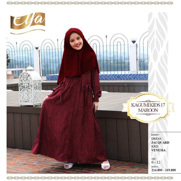 GAMIS ANAK TERBARU 2021 ETHICA KAGUMI KIDS 17 MAROON