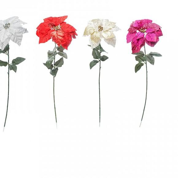 ♧ Hiasan Bunga Poinsettia x 1 Kuntum Besar Panjang Kreasi / Bunga Natal - Ungu ♢