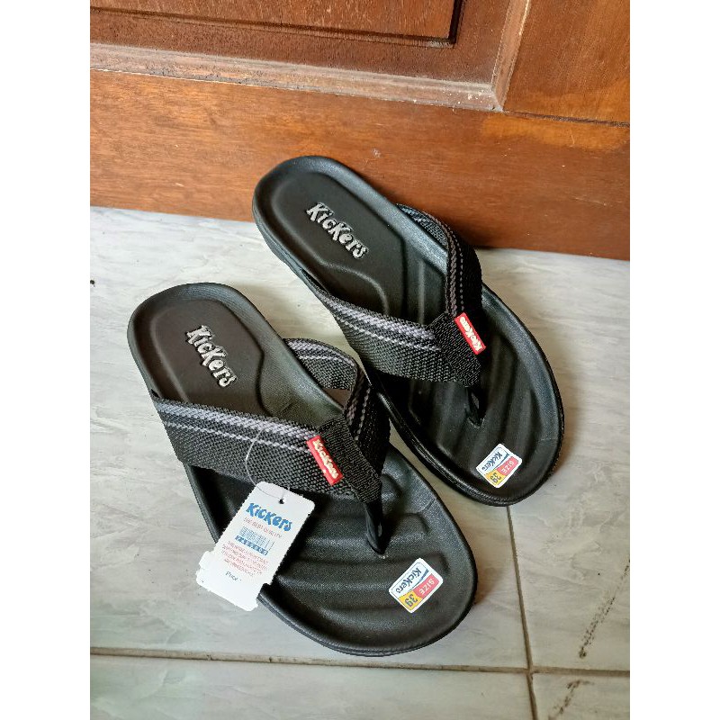 sandal jepit sandal kasual sandal bisban hitam