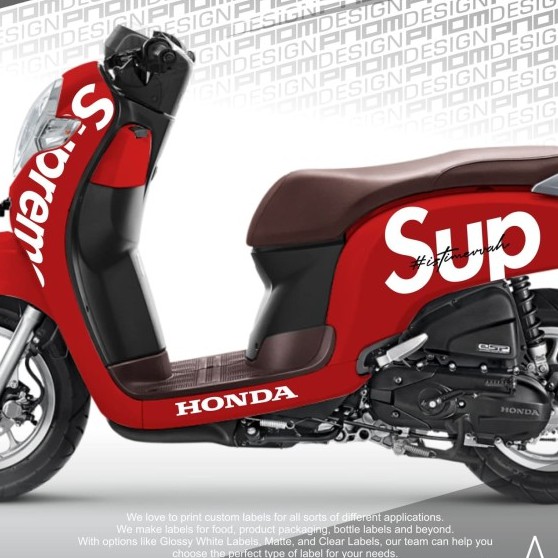 promo stiker Cutting Sticker Supreme SCOOPY 2017-2020 SC SCP P001 - Hitam keren termurah
