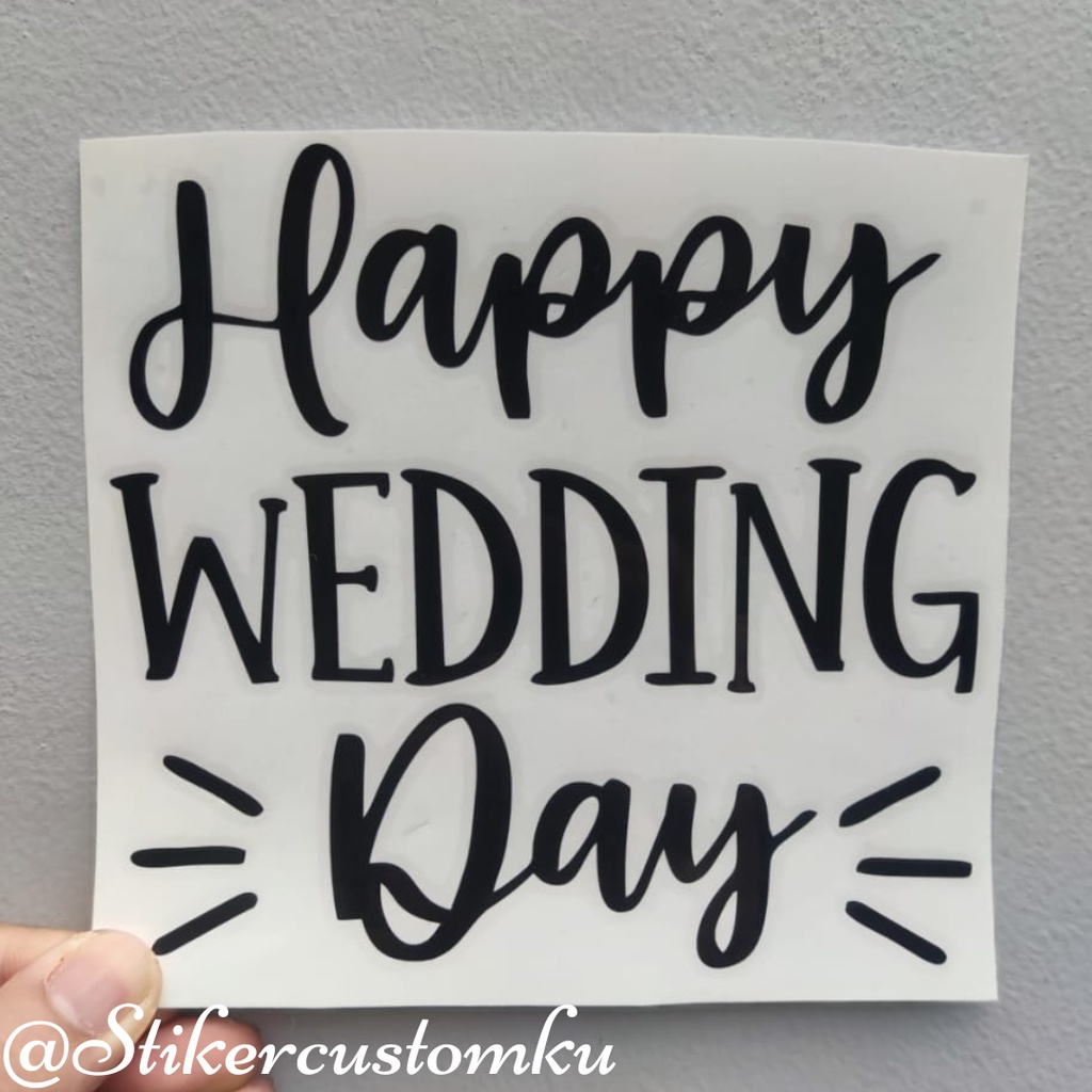 Stiker Cutting Happy Wedding Sticker Wedding Day Balon PVC