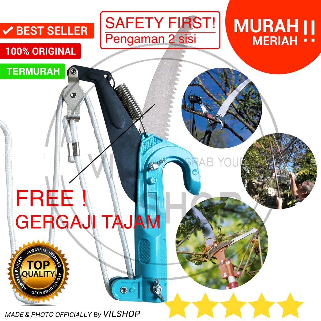 GUNTING DAHAN TARIK / GUNTING RAMBUTAN COKLAT GUNTING TARIK POHON CABANG RANTING GALAH / TREE PRUNER