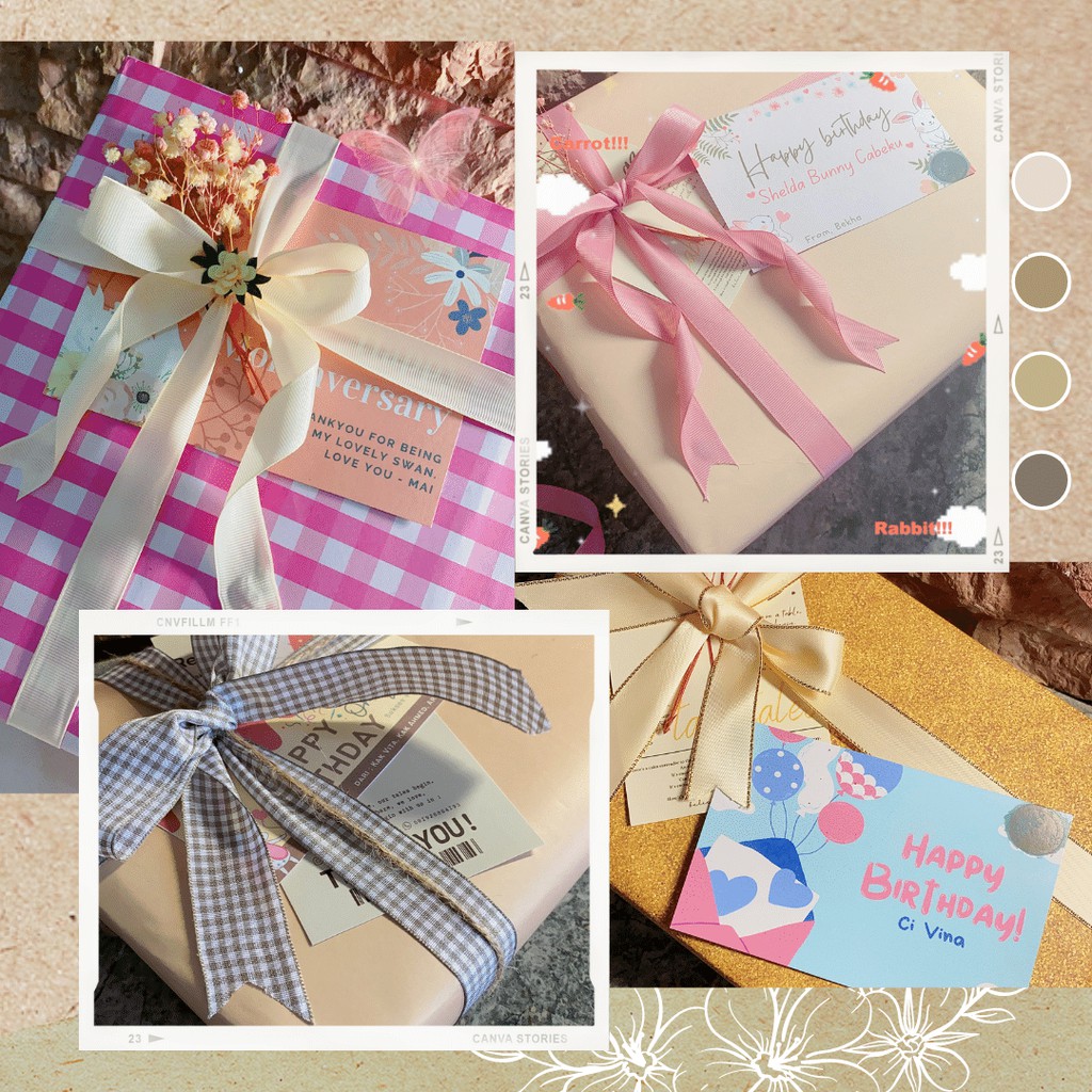 

Special Packing + Gift Card + Ribbon + Wrap Paper