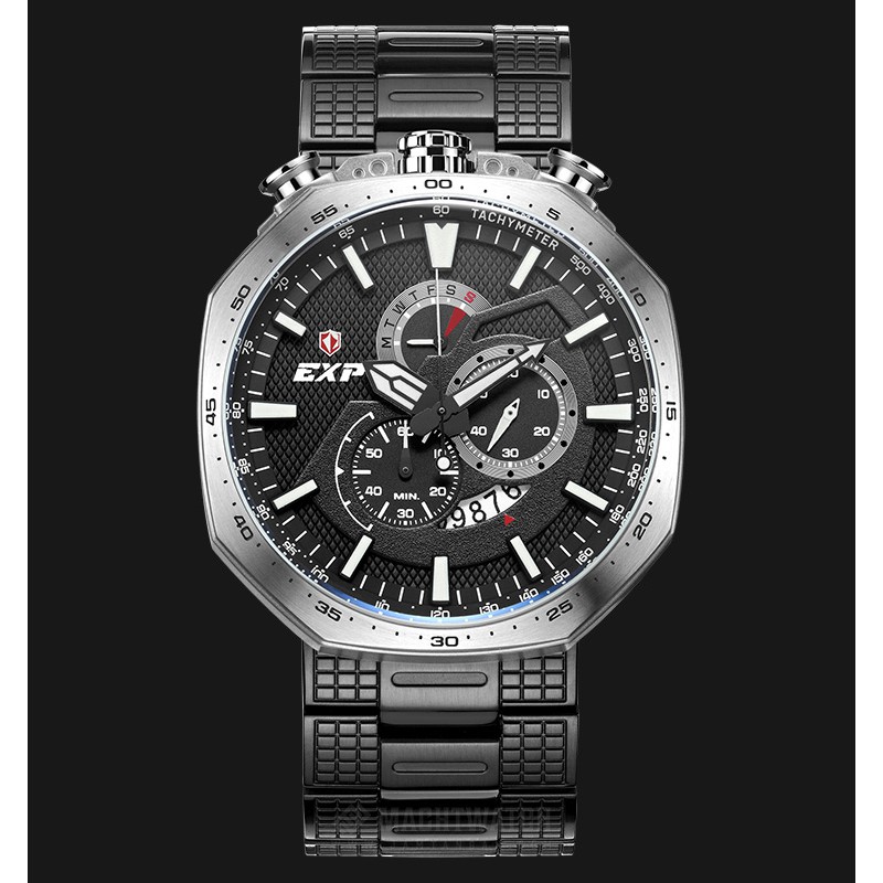 Expedition E 6745 MC BTBBA Man Chronograph Black Pattern Dial Stainless Steel