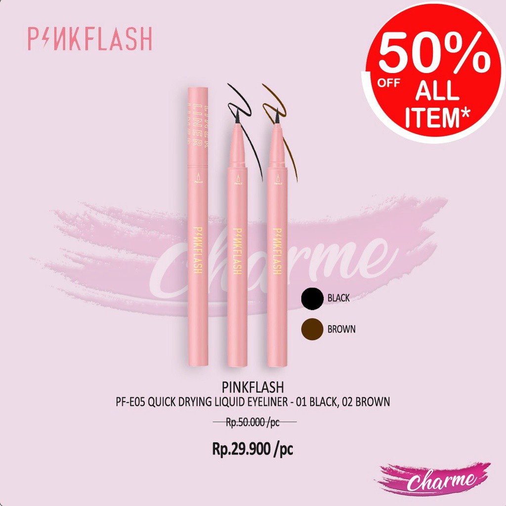 (READY &amp; ORI) Pinkflash Pink Flash Quick-Drying Liquid Eyeliner E05 E 05