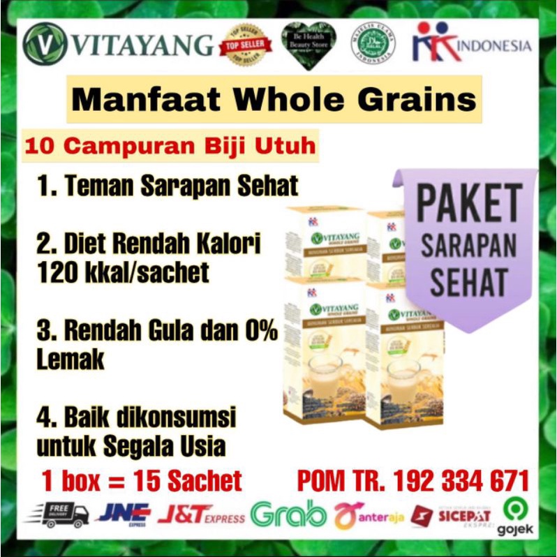 

Vitayang whole grains 15 Sachet untuk Sarapan Minuman Diet Sereal Low Kalori