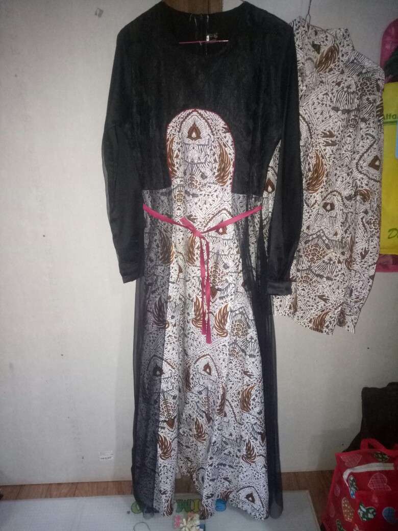 Ori Karyaku Couple Lamaran Gamis Muslim Batik Brokat Premium Modern Kondangan