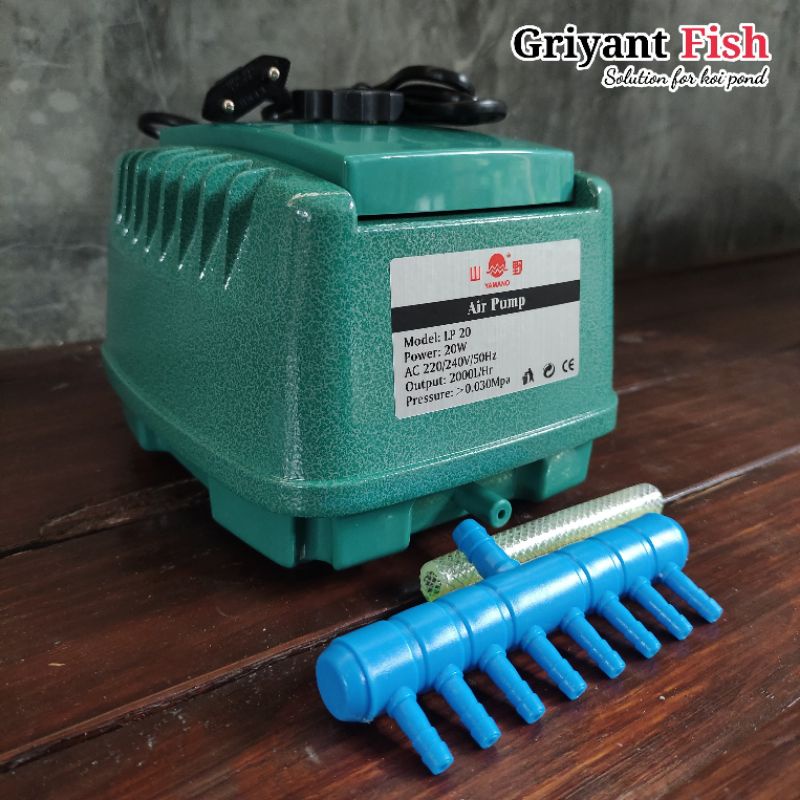 Pompa Udara LP 20 Aerator Blower Oksigen Aerasi Aquarium Kolam Ikan Koi Low Noise