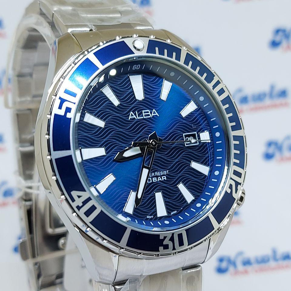 Alba Quartz AG8K31X1 Samurai Blue Dial - Jam Tangan Pria AG8K31