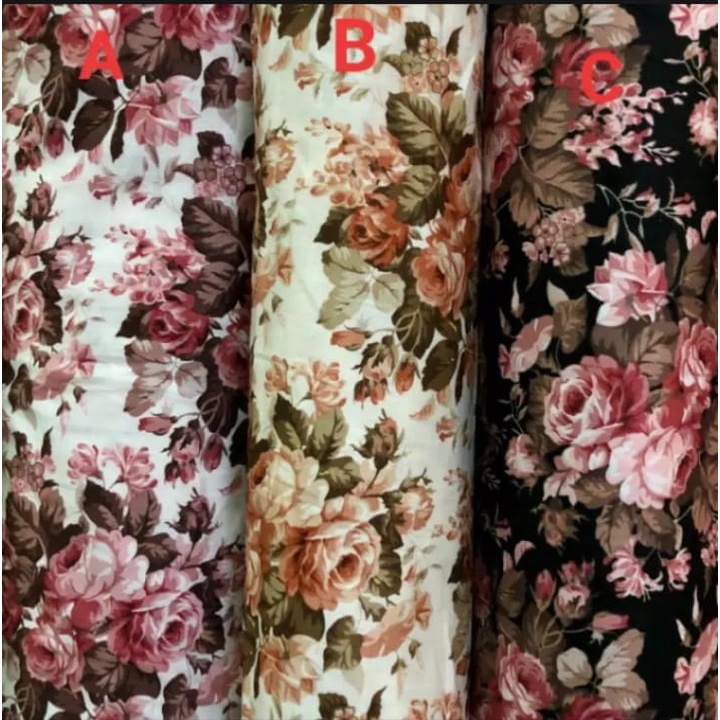 kain katun jepang motif bunga/bahan katun jepang by tokai senko/kain katun meteran/harga persetengan