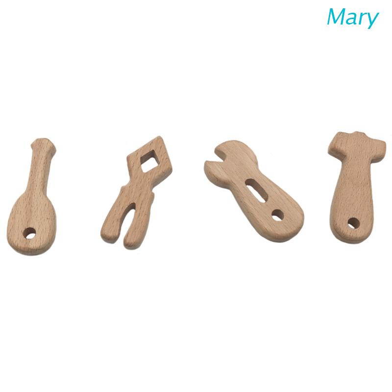 Mary 1 Set Mainan Gelang Teether Bayi Bahan Kayu Beech Gaya Nordic