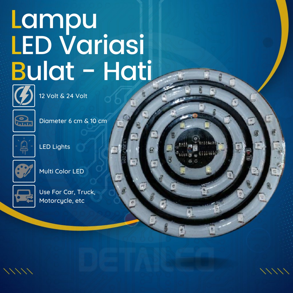 Jual Lampu Led Variasi Mobil Motor Truk Bus Bentuk Bulat Hati 12V Murah ...