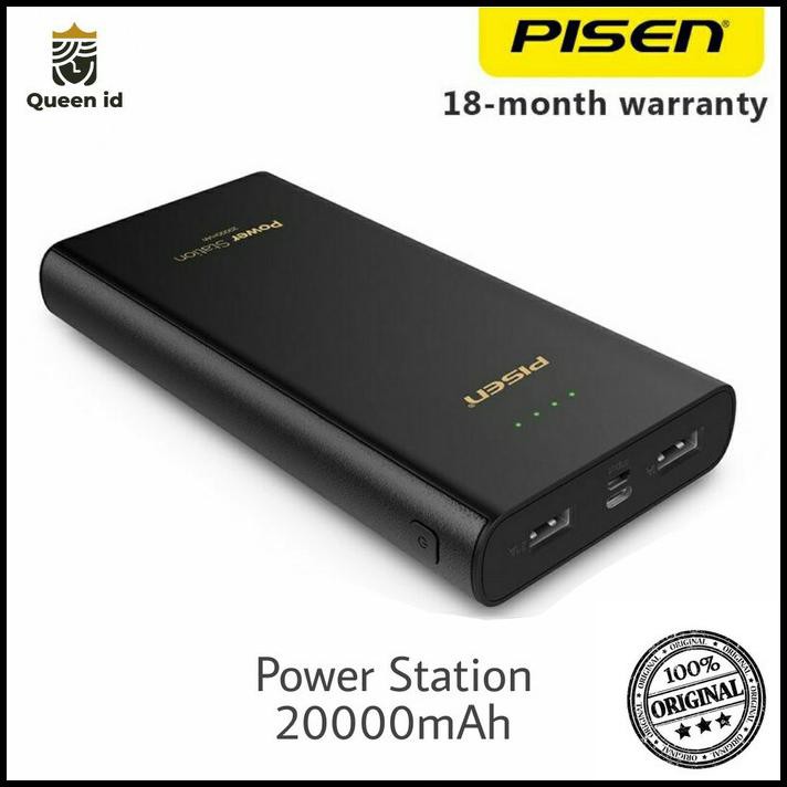 Best Sale Pisen Powerbank 20000 Mah Power Station Dual Usb Port - 20000Mah