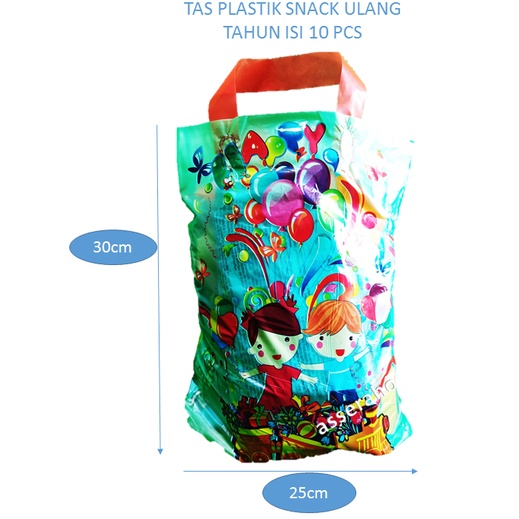 

1 Pac (ISI 10) Plastik Tengtengan Bingkisan Ulang Tahun / Plastik Tengteng Snack Ulang Tahun Anak Ka