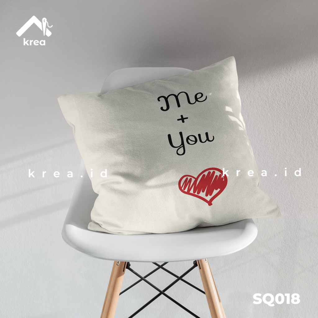 SARUNG BANTAL SOFA BLACU  QUOTE KATA KATA ME &amp; YOU SQ018