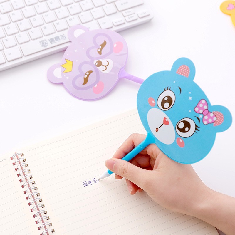 Bolpoin Kipas Kartun BERUANG / Pulpen Kipas Cute BEAR / Pena Kipas BERUANG Lucu Unik Tinta Biru