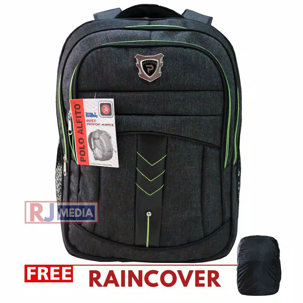 Tas Ransel Laptop Polo Alfito Backpack Punggung Tas Sekolah Kuliah Kerja Tebal PROMO Best Seller Tas Sekolah SMP SMA Kuliah Kerja Seminar Berkualitas Bonus Raincover