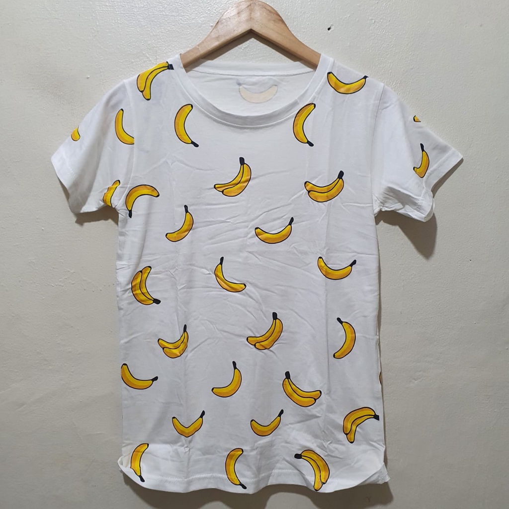 4771 kaos banana size medium kaos cewek motif banana kaos motif pisang lucu oreenjy