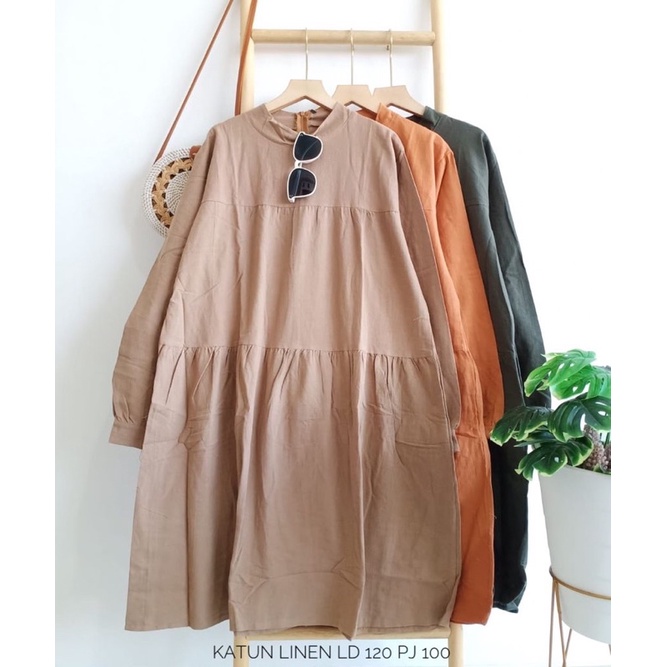 Gamis Tunik Katun Linen Big Size Jumbo