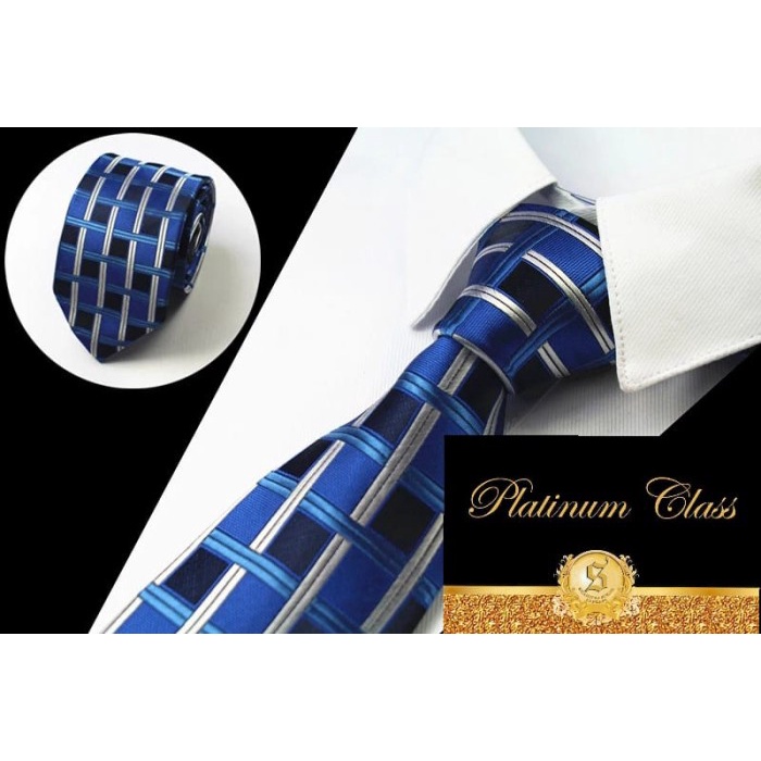 Dasi Pria dasi pria import biru mozaic platinum class - instant velcro(P5C6) Dasi Pria Dasi Pria Pre