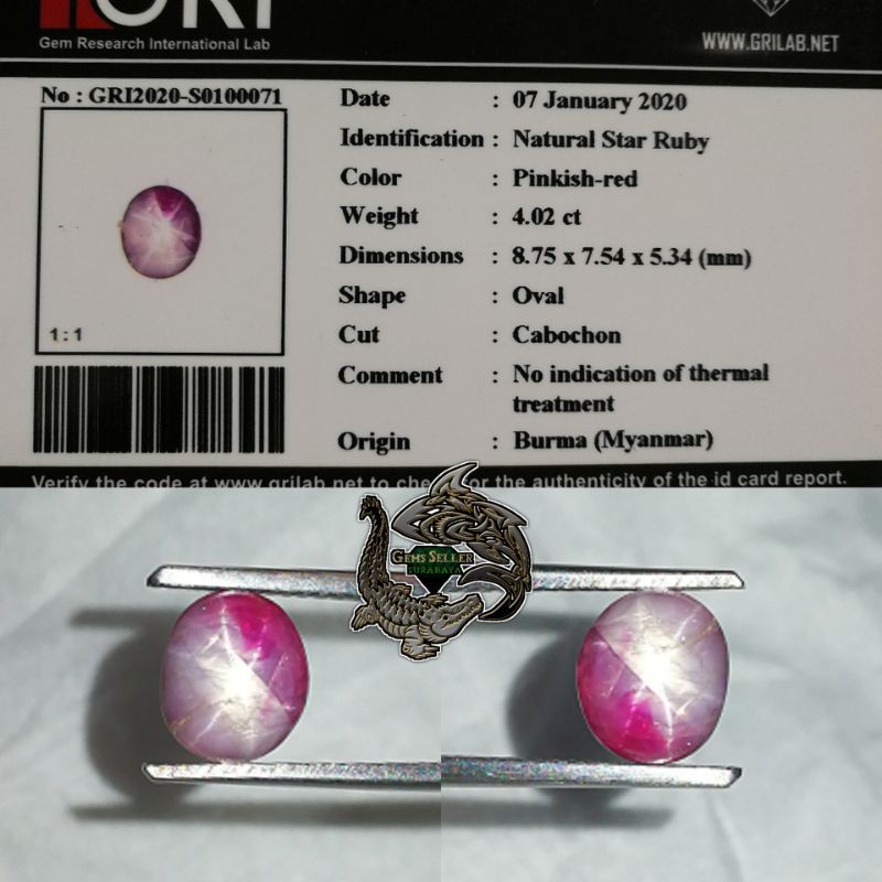 Natural Star Ruby Corundum Myanmar - Burma 4.02 cts Unheated