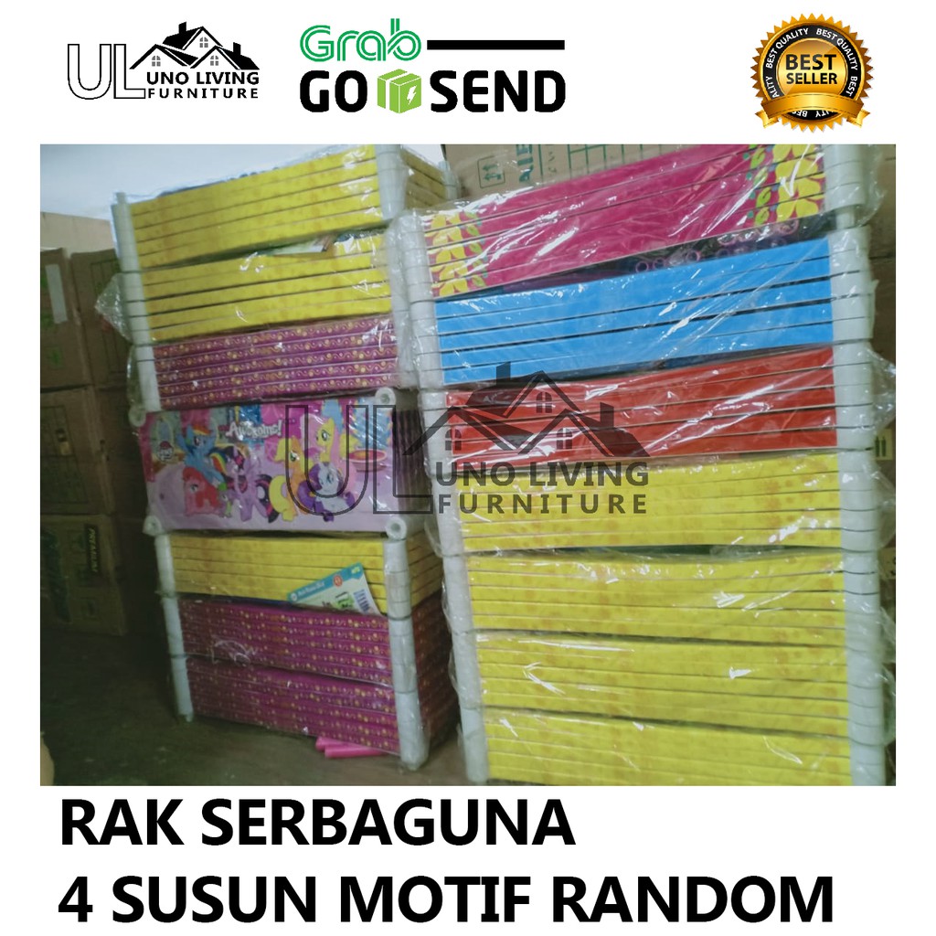 RAK PLASTIK / RAK SERBAGUNA / RAK SUSUN / RAK PORTABLE SUSUN 4 NAIBA MURAH