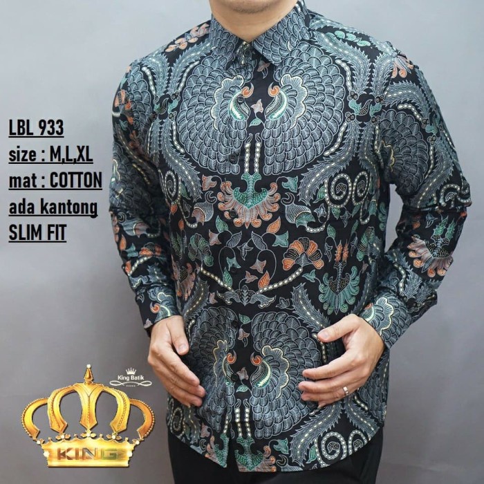 BAJU ATASAN BAJU BATIK PRIA SLIM FIT NEW MODEL LBL 933 HEM KEREN NEW ARRIVAL STYLISH TERLARIS LIMITE