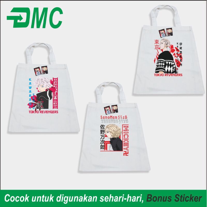 Tas Tote Bag Anime Tokyo Revengers Mikey Draken Kawaragi Mitsuya Kazutora Shuji Hanma