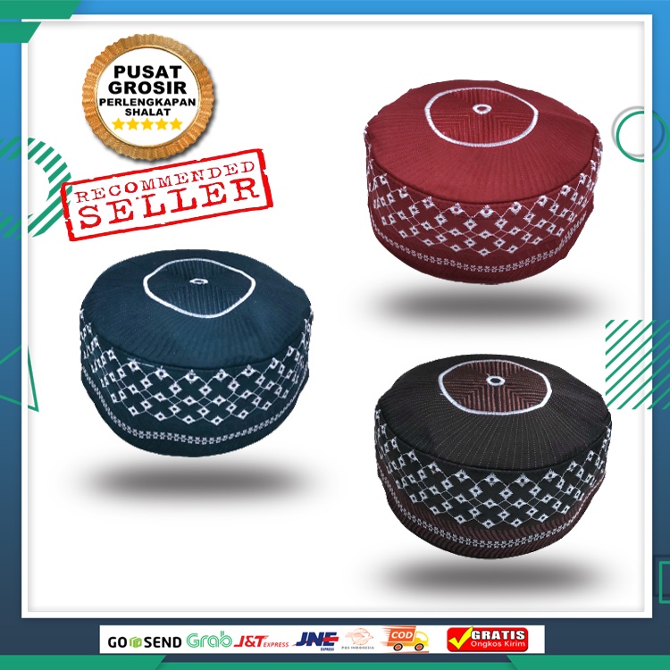 PECI // SONGKOK MADINAH BUGIS ORIGINAL WARNA MOTIF BORDIR