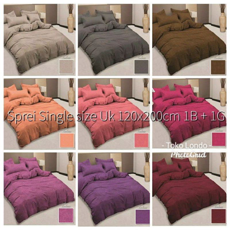 Sprei lady rose ALOHA POLOS Single Size uk 120 120x200 cm Sprei Polos Hotel Putih Abu2 Grey Brown Blue Maroon Purple